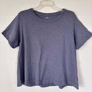 Velvet by Graham & Spencer Gray Cotton Vintage Slub Short Sleeve Tee Large